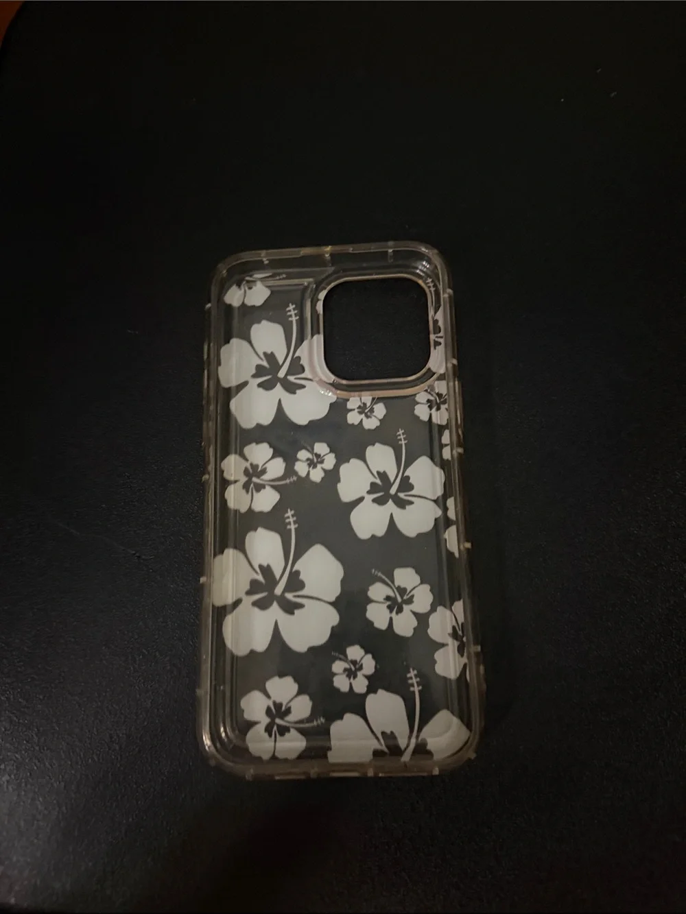 Pink Floral Clear Phone Case - Unbranded